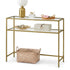 Modern Gold Metal, Tempered Glass Accent – REGENT Console Table