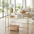 Modern Gold Metal, Tempered Glass Accent – REGENT Console Table