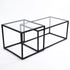 Modern Black Steel, Tempered Glass Accent - REGENT NEST COFFEE
