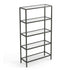Modern Black Metal Shelf, Tempered Glass - REGENT SHELF UNT BLK