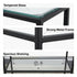 Modern Black Metal Shelf, Tempered Glass - REGENT SHELF UNT BLK