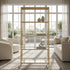 Modern Gold Metal Shelf, Tempered Glass - REGENT SHELF UNT