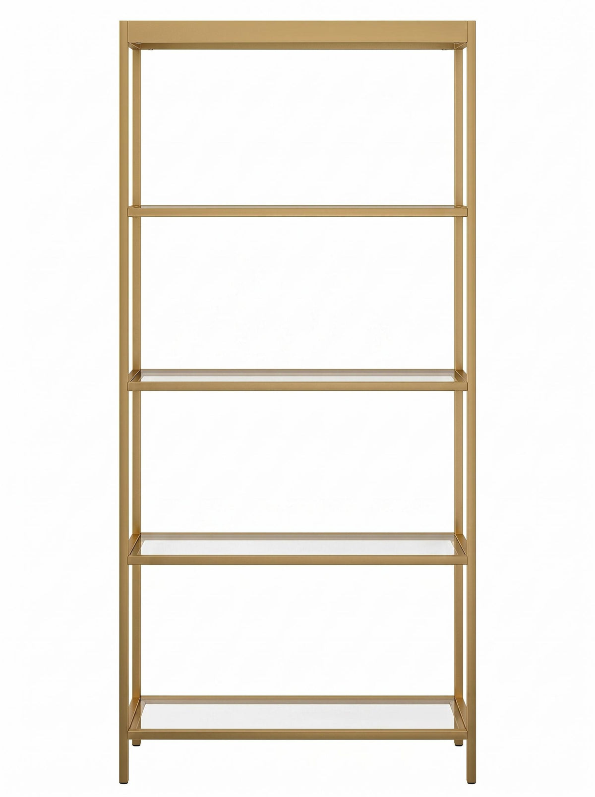 Modern Gold Metal Shelf, Tempered Glass - REGENT SHELF UNT