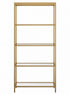 Modern Gold Metal Shelf, Tempered Glass - REGENT SHELF UNT