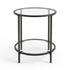 Modern Black Accent, Marble Top Gold Frame - REGENT SIDE TBL BLK