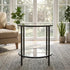 Modern Black Accent, Marble Top Gold Frame - REGENT SIDE TBL BLK