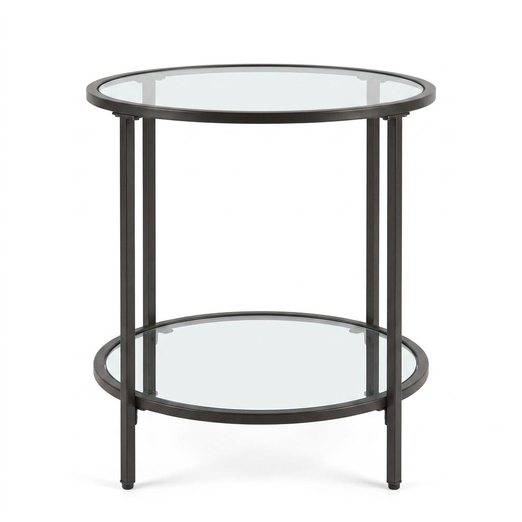 Modern Black Accent, Marble Top Gold Frame - REGENT SIDE TBL BLK