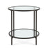 Modern Black Accent, Marble Top Gold Frame - REGENT SIDE TBL BLK