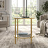 Modern Gold Accent, Marble-Top End Table - REGENT SIDE TBL