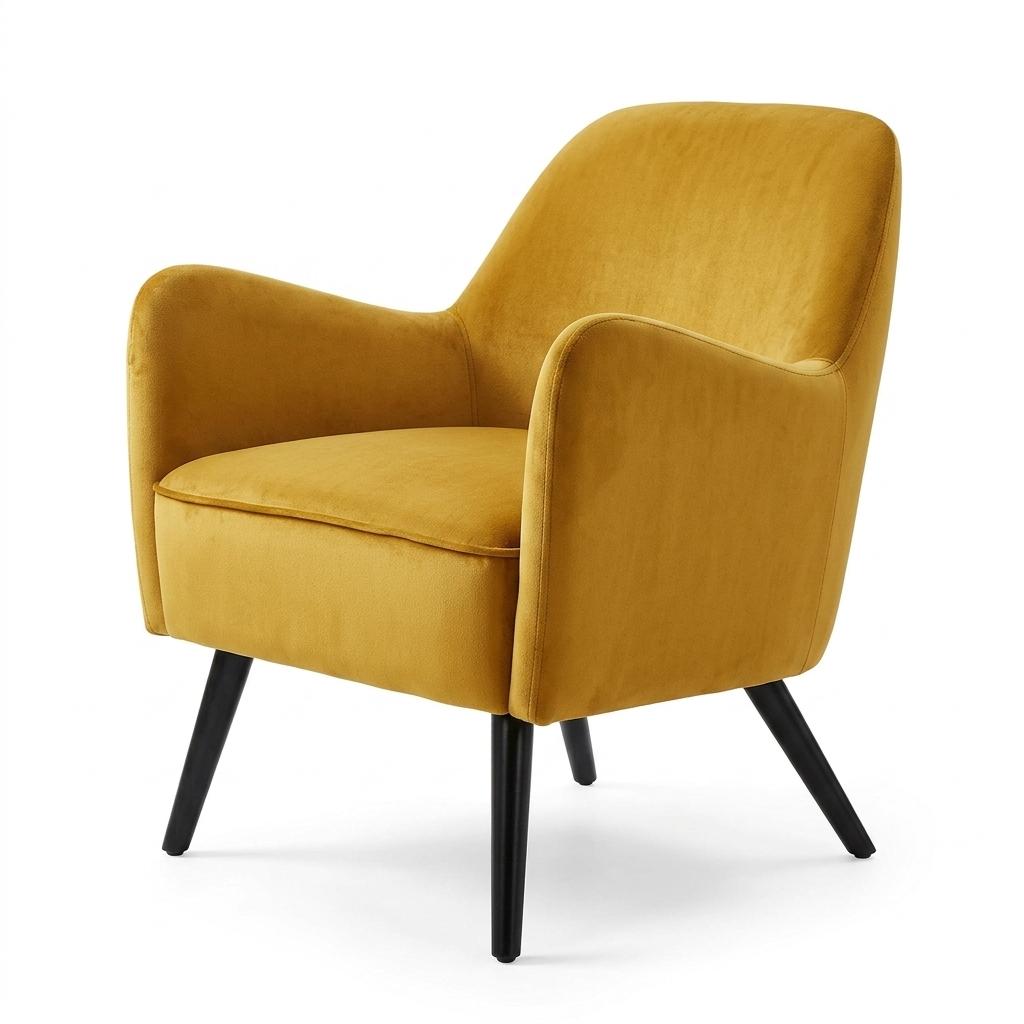 Modern Gold Accent Chair, Fabric Upholstery – RELPHE GOLD