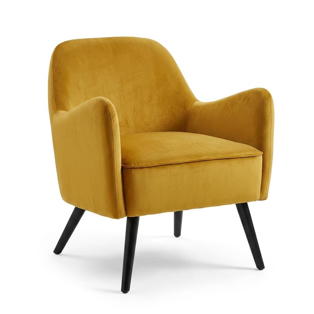 Modern Gold Accent Chair, Fabric Upholstery – RELPHE GOLD
