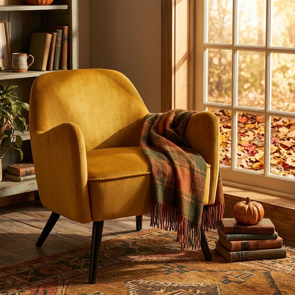 Modern Gold Accent Chair, Fabric Upholstery – RELPHE GOLD