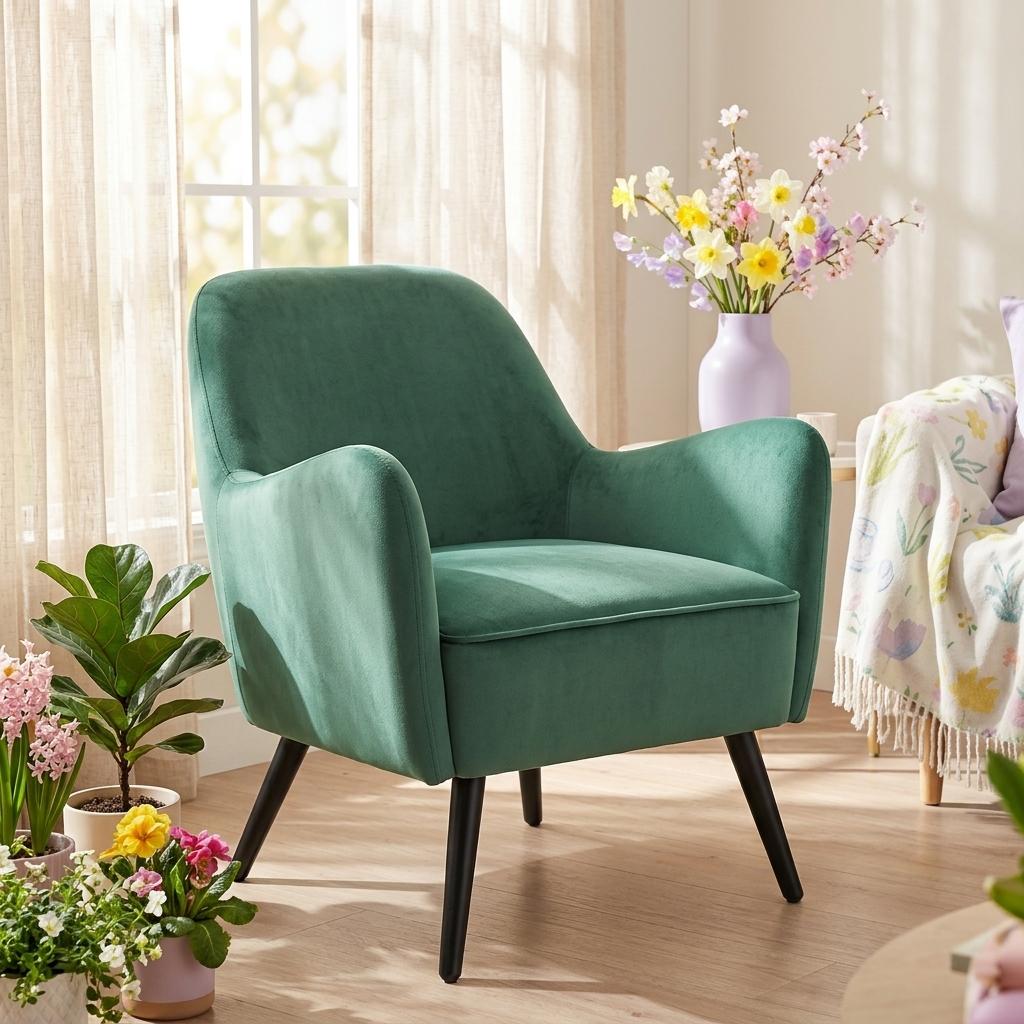 Modern Accent Velvet Chair - RELPHE GREEN