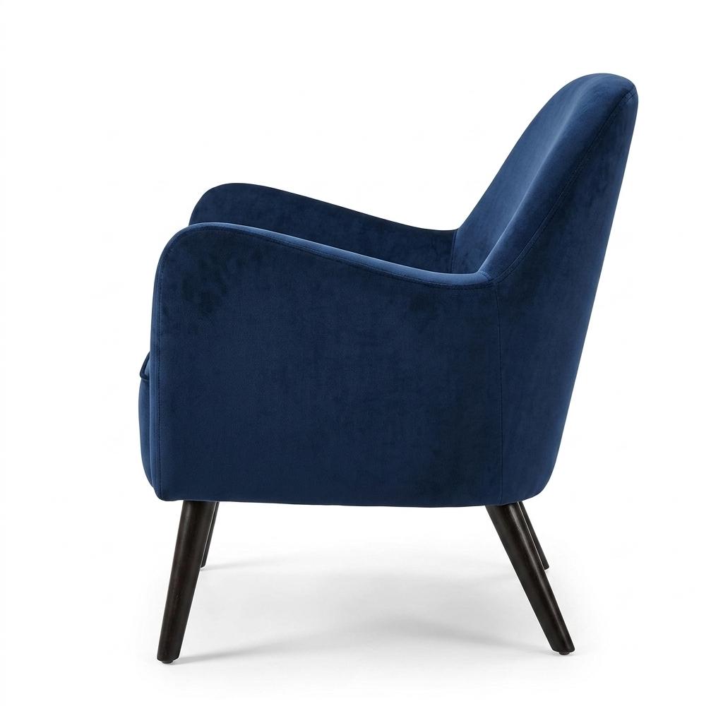 Modern Velvet Accent, Blue Upholstery - RELPHE NAVY