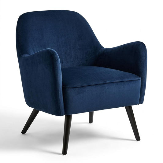 Modern Velvet Accent, Blue Upholstery - RELPHE NAVY