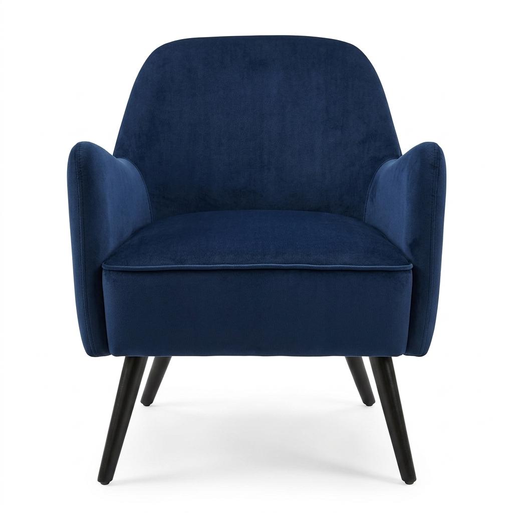 Modern Velvet Accent, Blue Upholstery - RELPHE NAVY