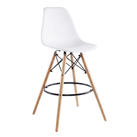 Modern Bar Stool, Solid Beech Wood Legs – RICO BAR-73 WHITE
