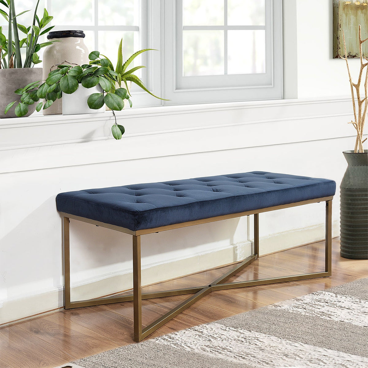 Rizzo Velvet Bench