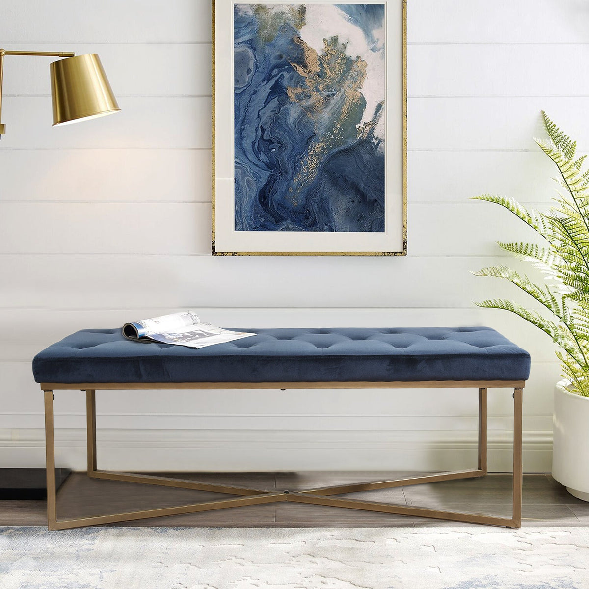 Rizzo Velvet Bench