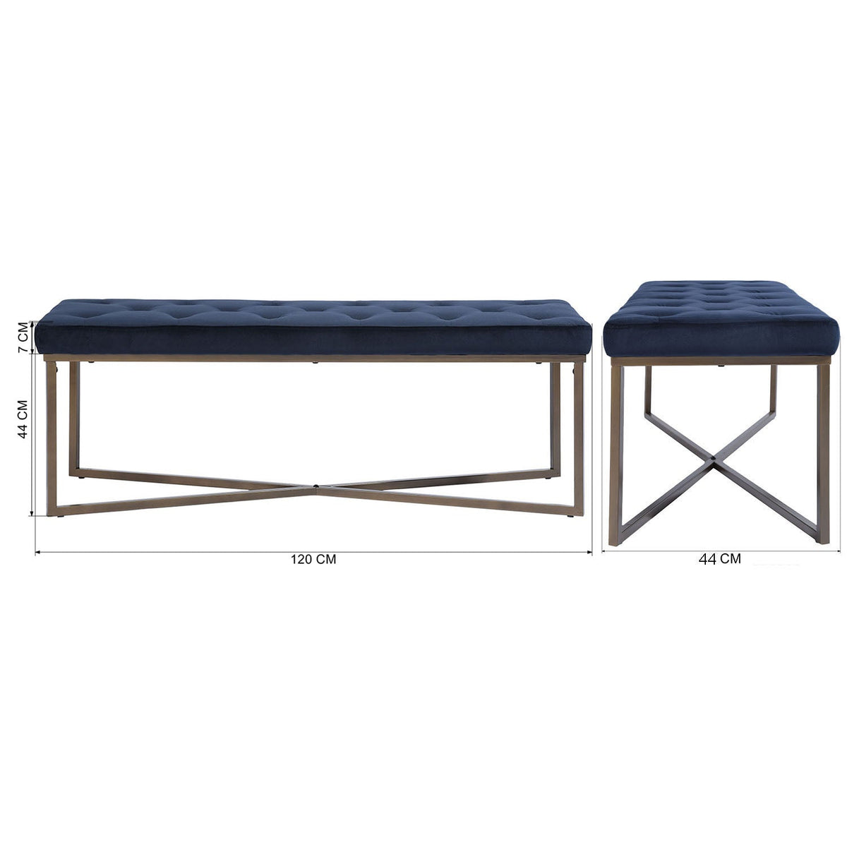 Rizzo Velvet Bench
