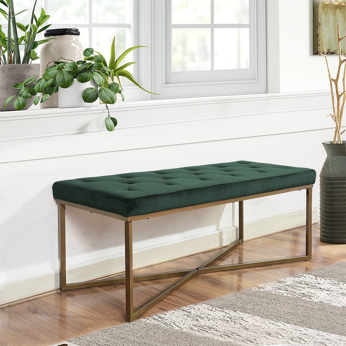 Rizzo Velvet Bench