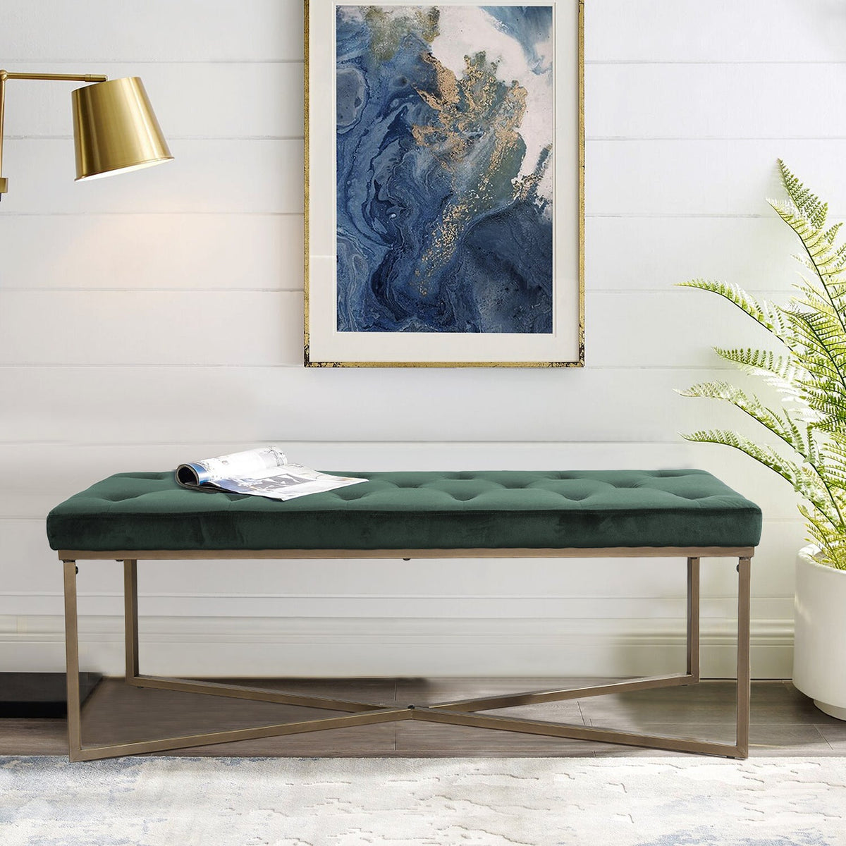 Rizzo Velvet Bench