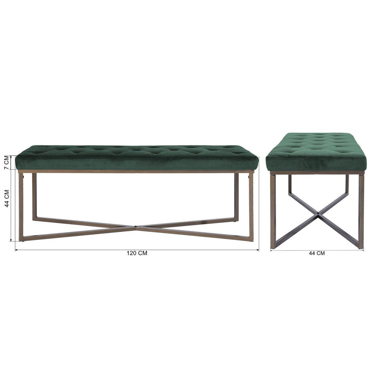Rizzo Velvet Bench