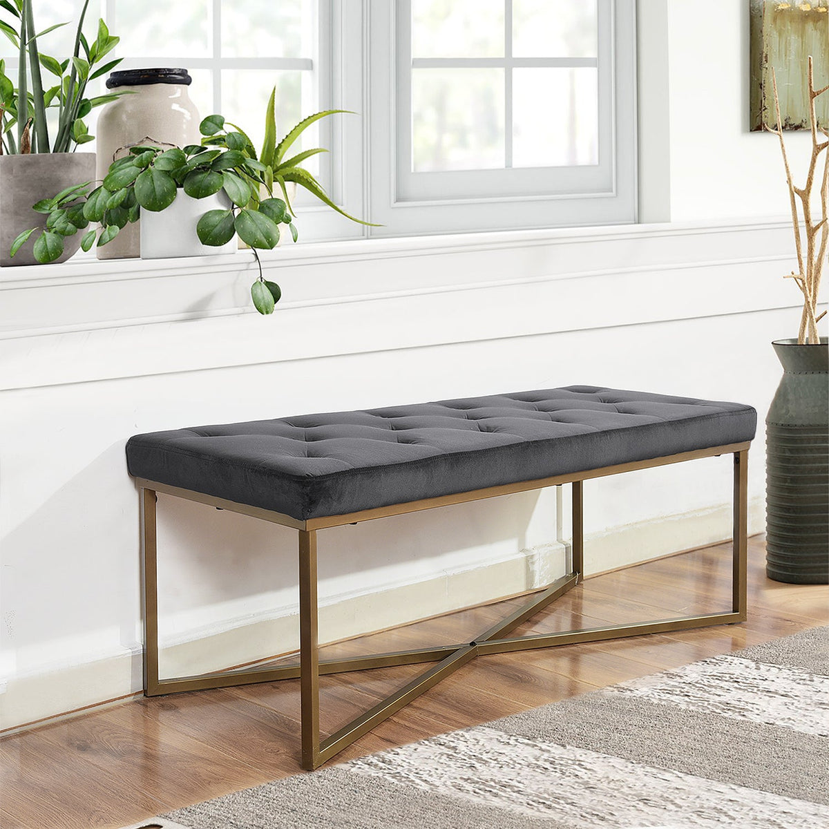 Rizzo Velvet Bench