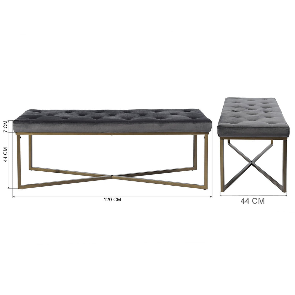 Rizzo Velvet Bench