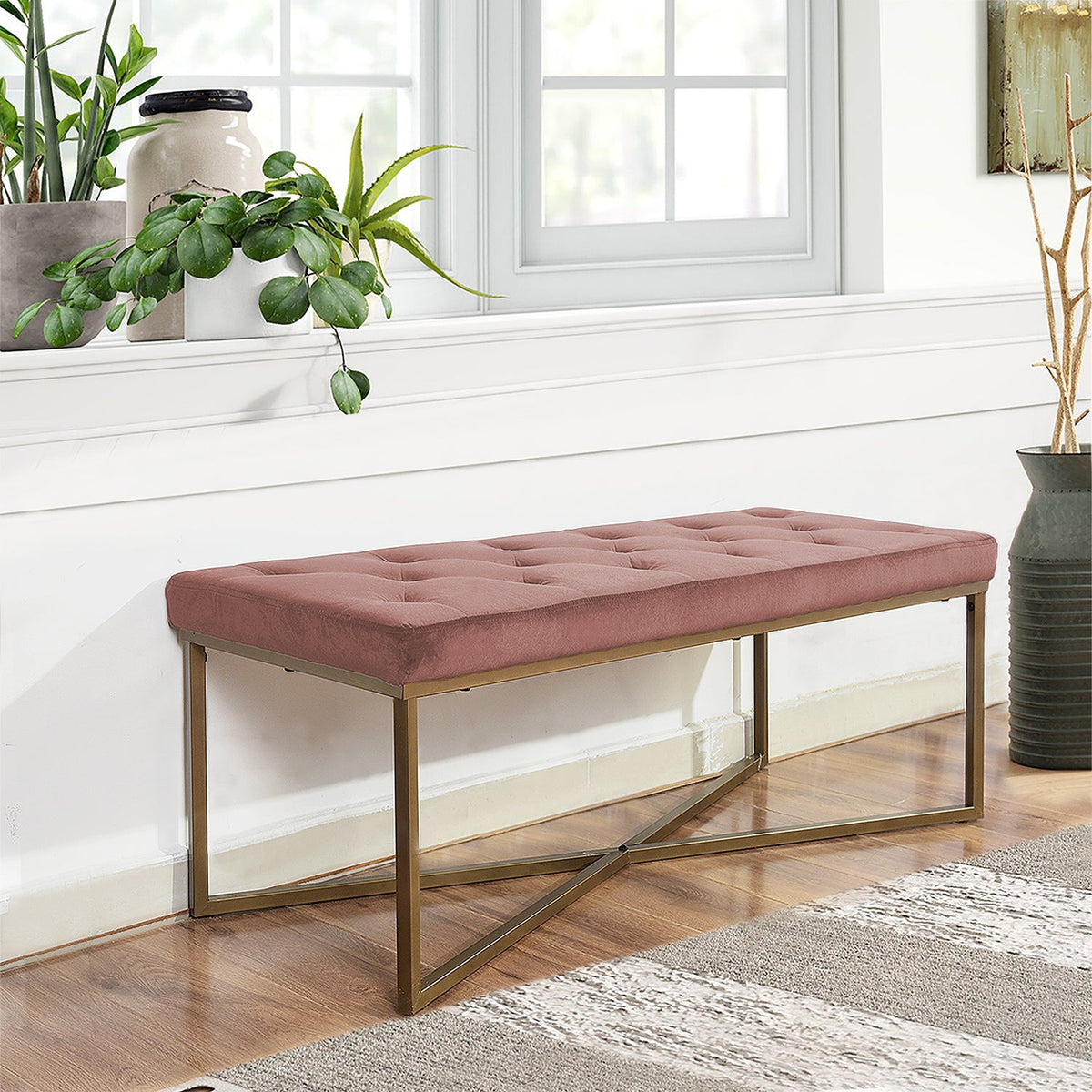 Rizzo Velvet Bench