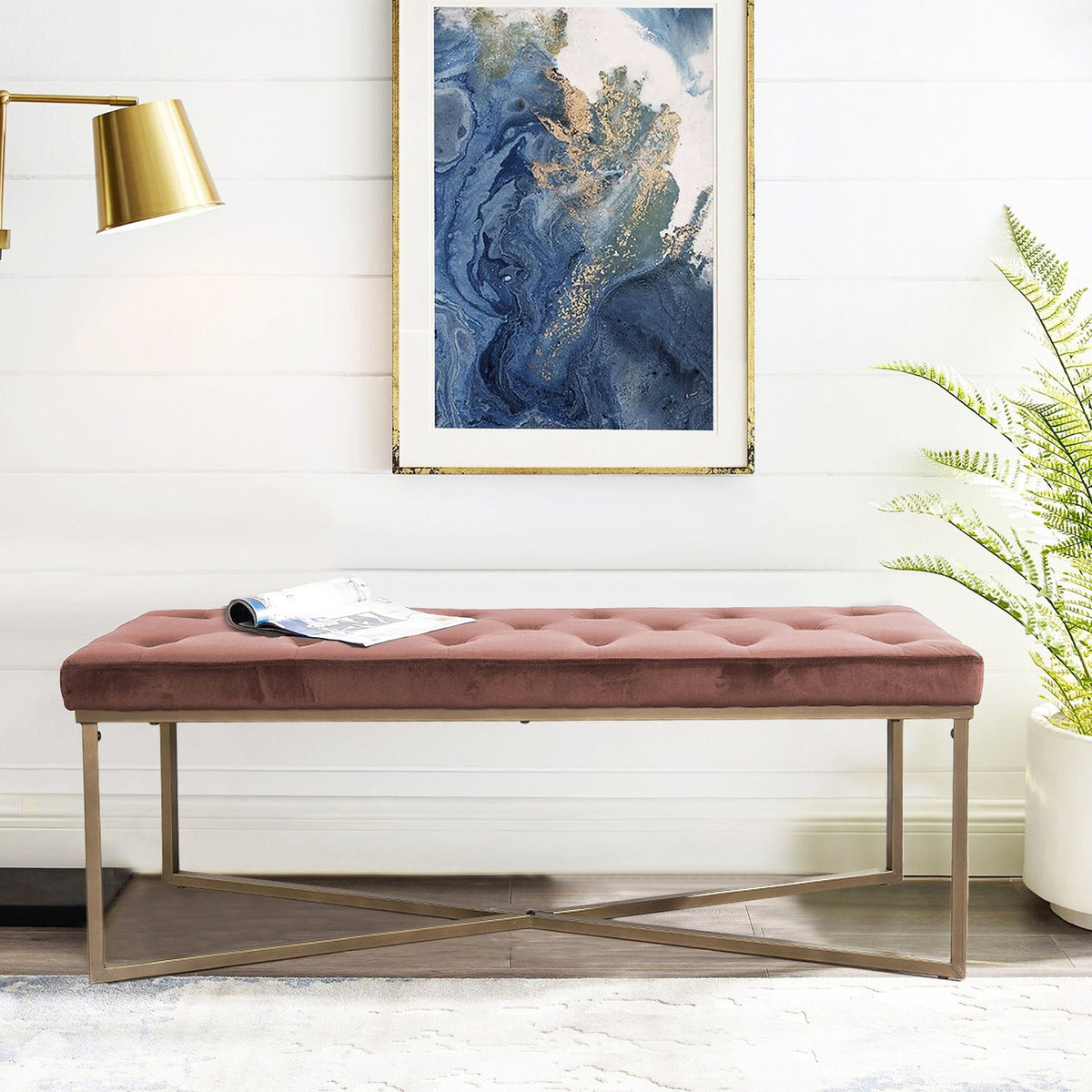 Rizzo Velvet Bench