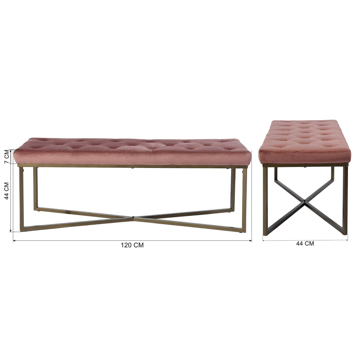 Rizzo Velvet Bench