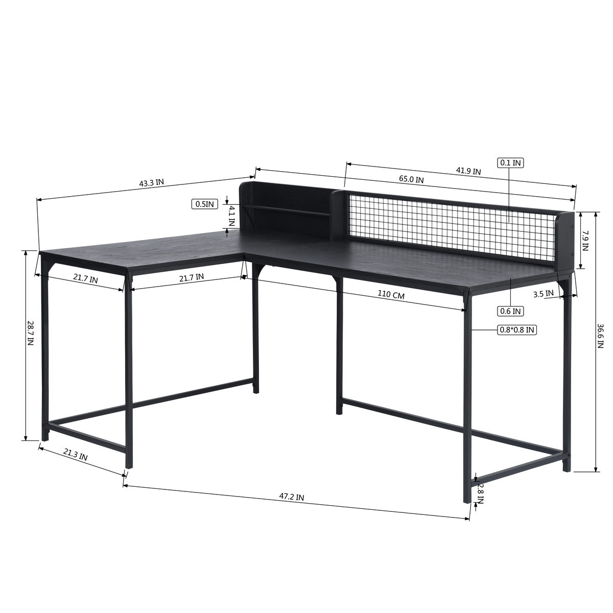 Roger L Shape Working Table