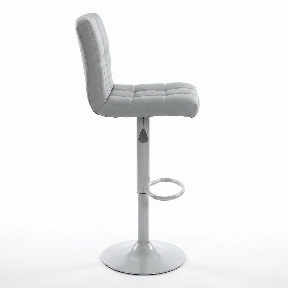 Modern Bar Stool, Grey PU Upholstery - RONIA