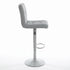 Modern Bar Stool, Grey PU Upholstery - RONIA