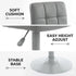 Modern Bar Stool, Grey PU Upholstery - RONIA