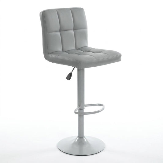 Modern Bar Stool, Grey PU Upholstery - RONIA