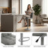 Modern Bar Stool, Grey PU Upholstery - RONIA