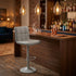 Modern Bar Stool, Grey PU Upholstery - RONIA