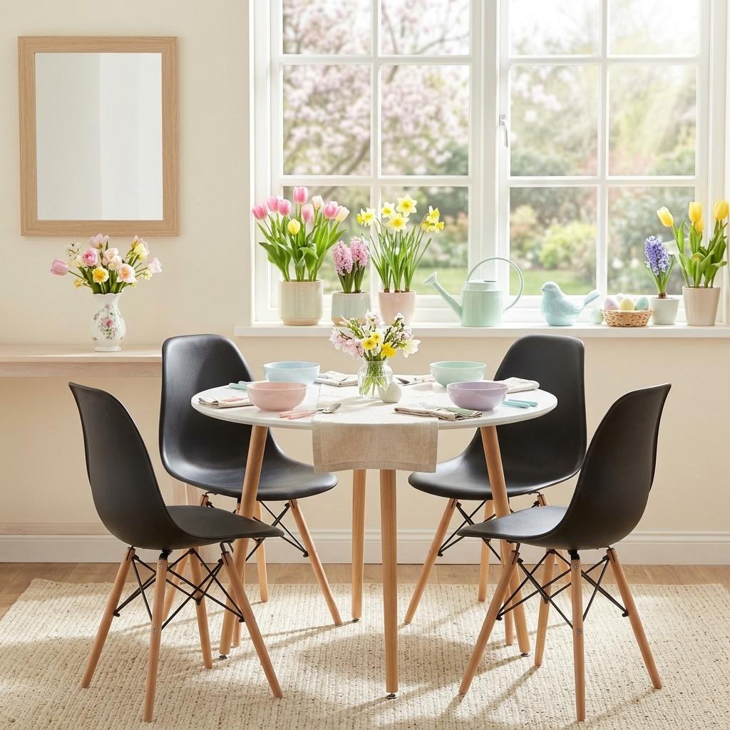Modern Dining Set, Beech Wood & MDF - ROOKIE SET