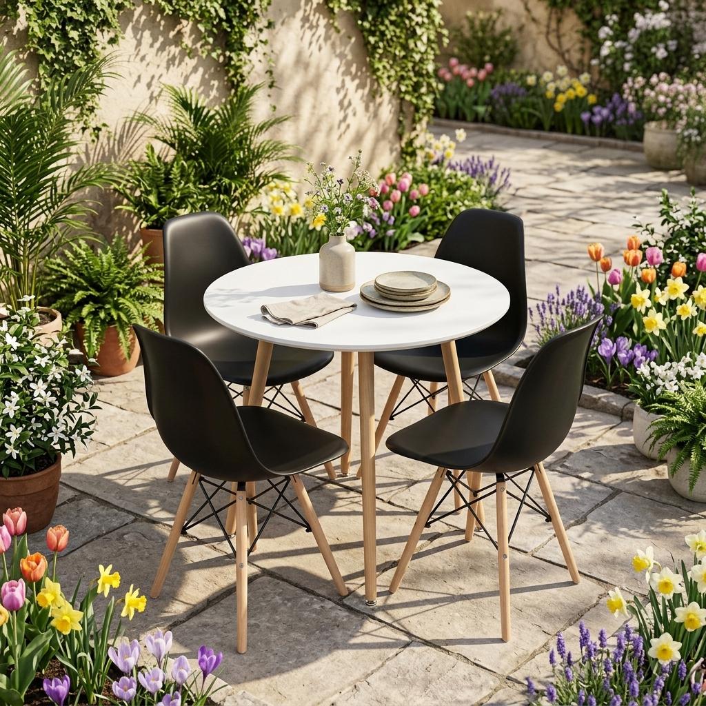 Modern Dining Set, Beech Wood & MDF - ROOKIE SET