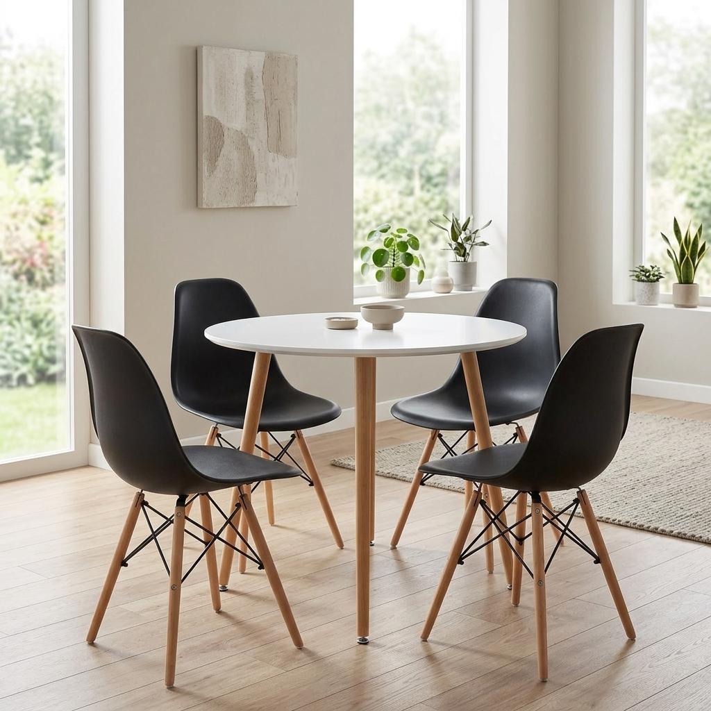 Modern Dining Set, Beech Wood & MDF - ROOKIE SET