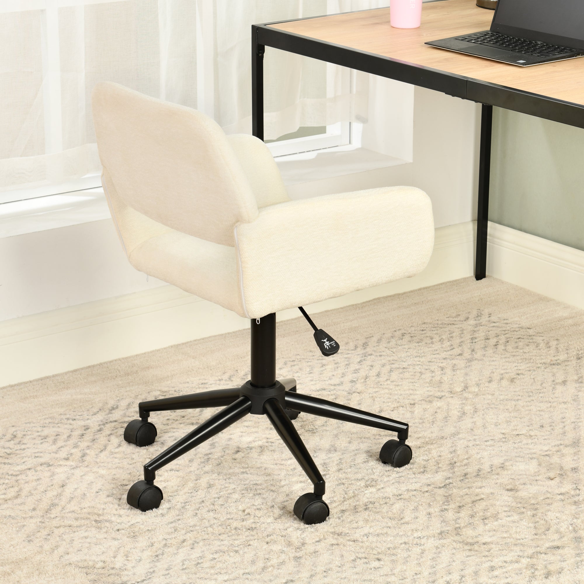 ROSS KD BUFAN BEIGE BLACK – Beige Secretary Office Chair