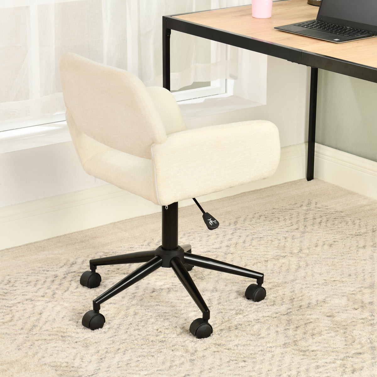 ROSS KD BUFAN BEIGE BLACK – Beige Secretary Office Chair
