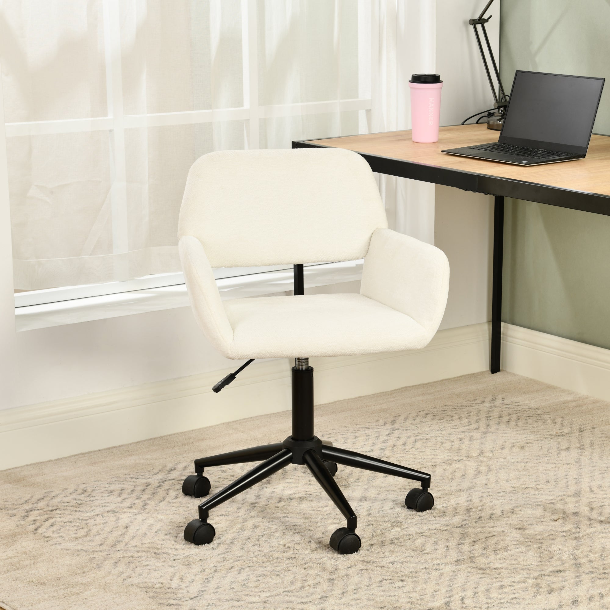 ROSS KD BUFAN BEIGE BLACK – Beige Secretary Office Chair