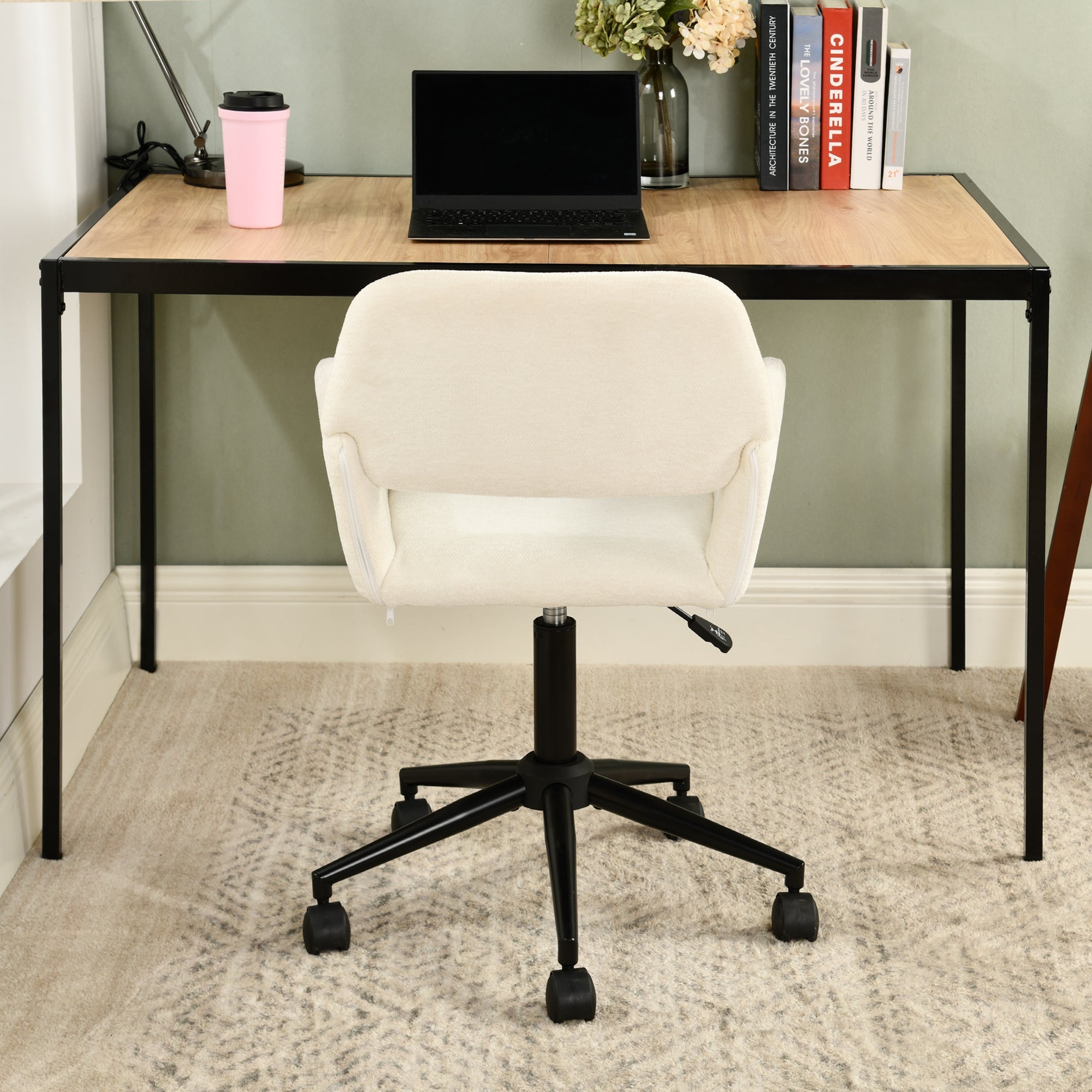 ROSS KD BUFAN BEIGE BLACK – Beige Secretary Office Chair