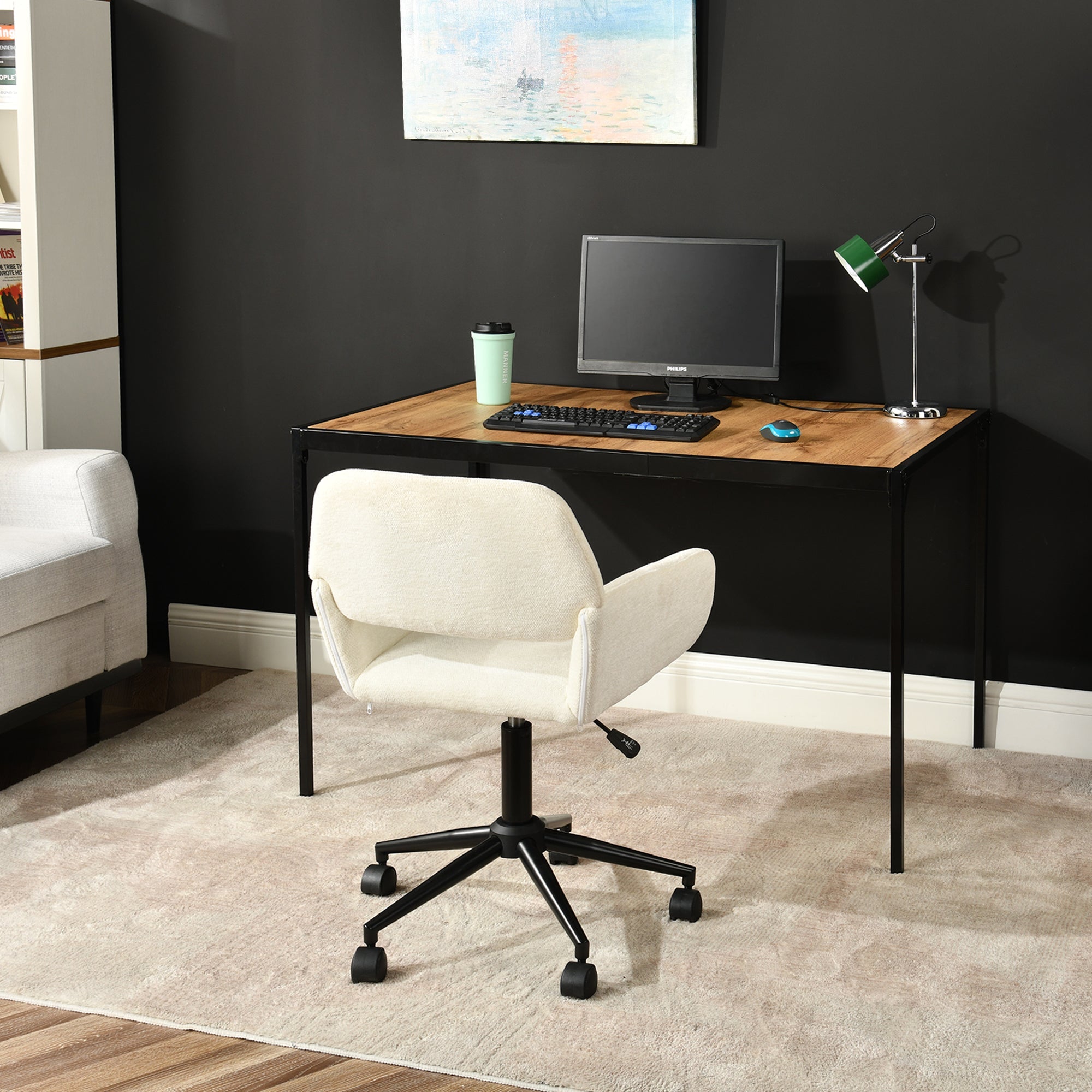 ROSS KD BUFAN BEIGE BLACK – Beige Secretary Office Chair