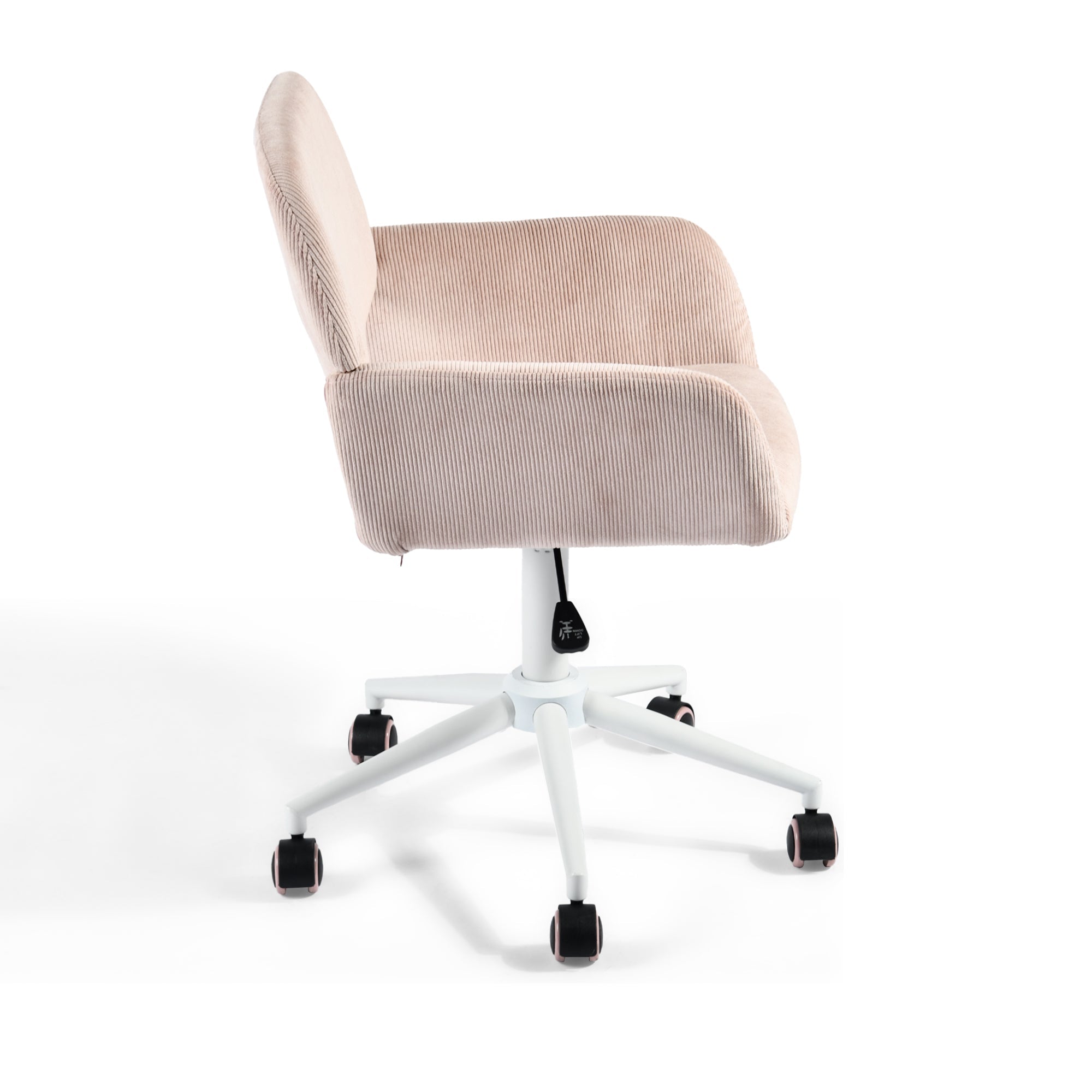 ROSS KD CORDUROY PINK WHITE LEG – Beige Secretary Office Chair