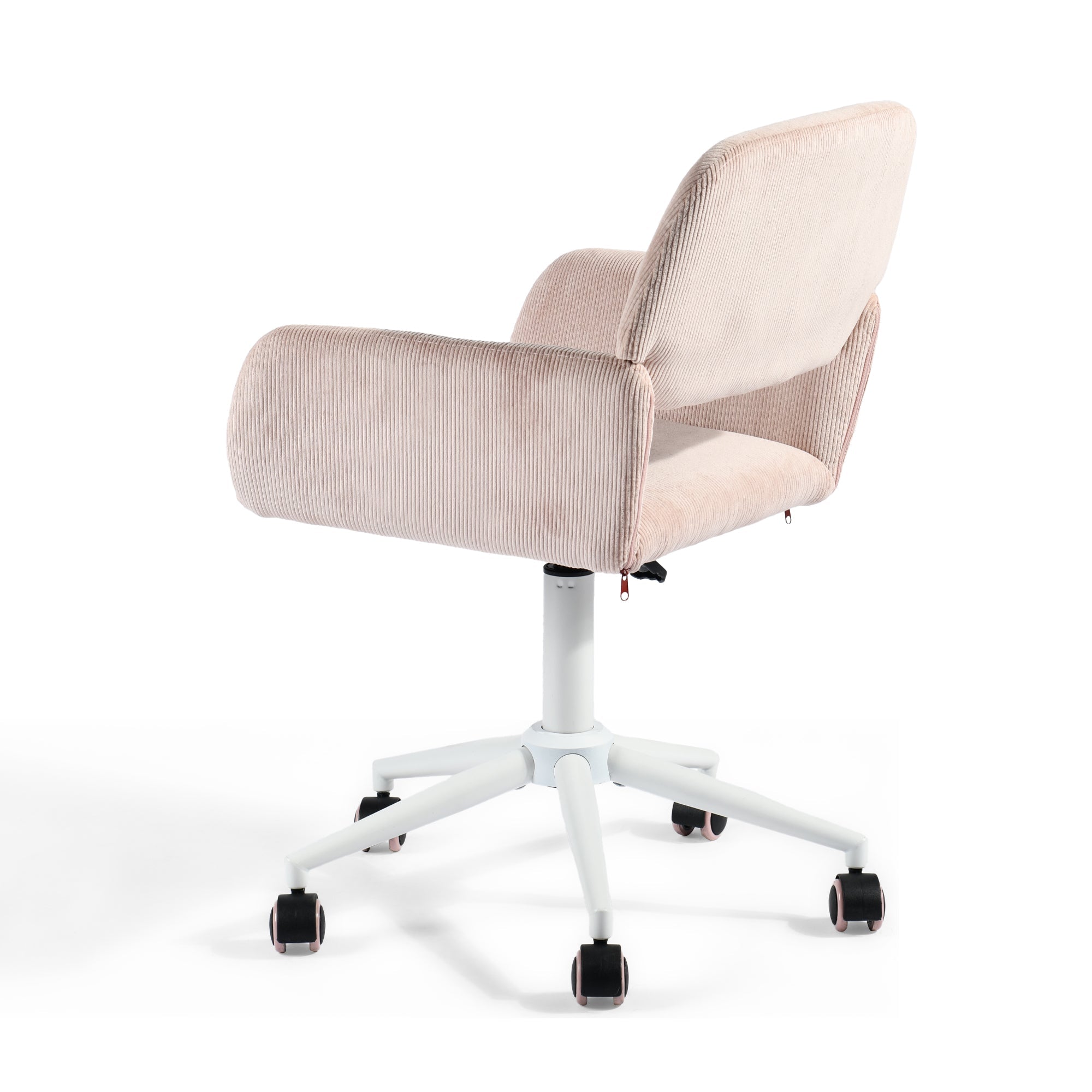 ROSS KD CORDUROY PINK WHITE LEG – Beige Secretary Office Chair