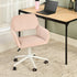 ROSS KD CORDUROY PINK WHITE LEG – Beige Secretary Office Chair